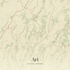 Fototapeta premium Vintage map of Ari, Italy.