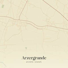 Vintage map of Arzergrande, Italy.