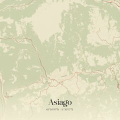 Vintage map of Asiago, Italy.