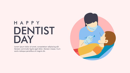 vector dentist day poster template