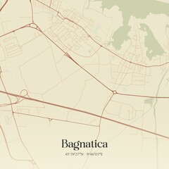Obraz premium Vintage map of Bagnatica, Italy.