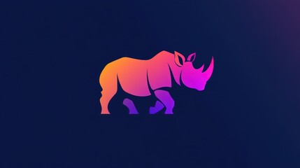 Fototapeta premium Rhino silhouette, African savanna sunset, wildlife conservation