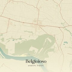 Vintage map of Belgioioso, Italy.