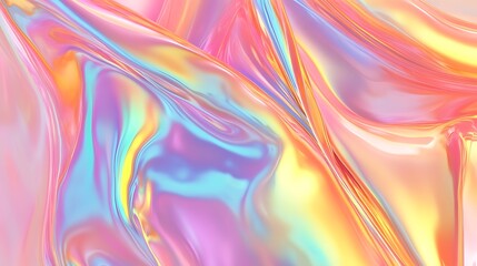 Obraz premium Abstract Pastel Swirls Iridescent Fluid Design