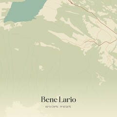Obraz premium Vintage map of Bene Lario, Italy.
