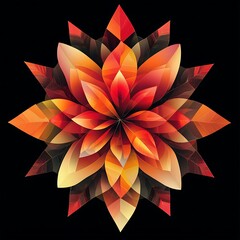 Abstract Geometric Flower Design