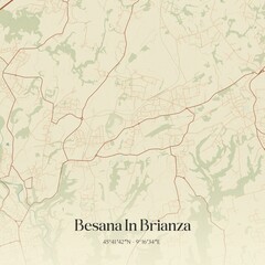 Obraz premium Vintage map of Besana In Brianza, Italy.