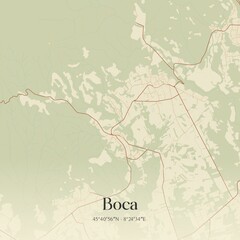 Vintage map of Boca, Italy.