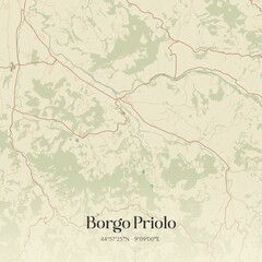 Fototapeta premium Vintage map of Borgo Priolo, Italy.