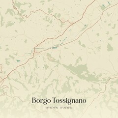 Vintage map of Borgo Tossignano, Italy.