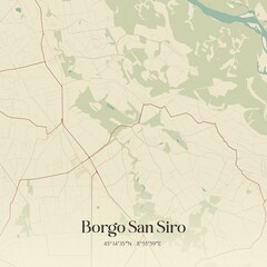 Vintage map of Borgo San Siro, Italy.