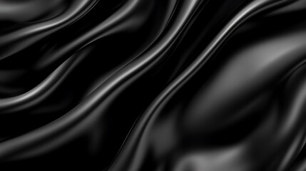Obraz premium Elegant Black Silk Draped Fabric Background