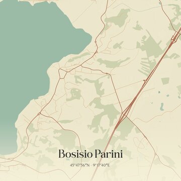 Vintage map of Bosisio Parini, Italy.