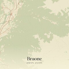 Vintage map of Braone, Italy.