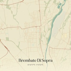 Vintage map of Brembate Di Sopra, Italy.
