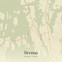 Vintage map of Brenna, Italy.