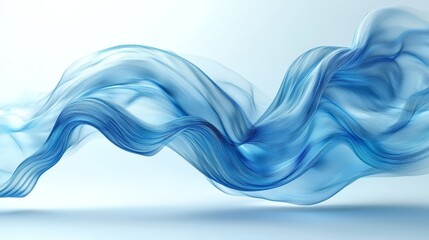 Fototapeta premium Abstract blue waves, fluid design, 3d render, Generative AI