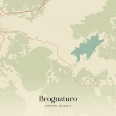 Obraz premium Vintage map of Brognaturo, Italy.