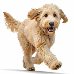 Golden doodle dog with different shapes