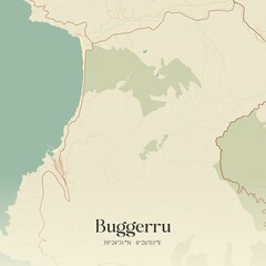 Vintage map of Buggerru, Italy.