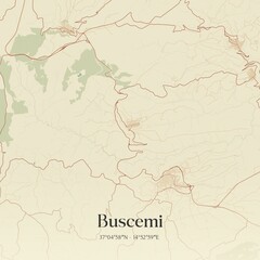 Fototapeta premium Vintage map of Buscemi, Italy.