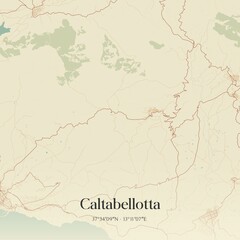 Obraz premium Vintage map of Caltabellotta, Italy.