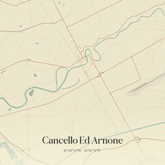 Vintage map of Cancello Ed Arnone, Italy.