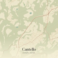 Vintage map of Cantello, Italy.