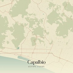 Vintage map of Capalbio, Italy.