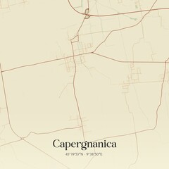 Obraz premium Vintage map of Capergnanica, Italy.