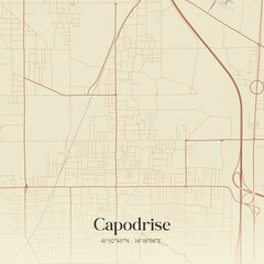 Vintage map of Capodrise, Italy.