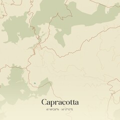 Obraz premium Vintage map of Capracotta, Italy.