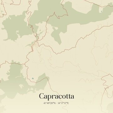 Vintage map of Capracotta, Italy.