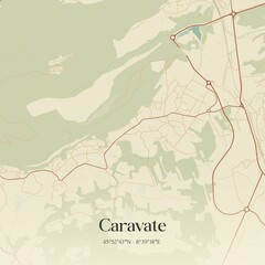 Obraz premium Vintage map of Caravate, Italy.