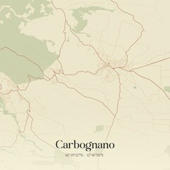 Fototapeta premium Vintage map of Carbognano, Italy.