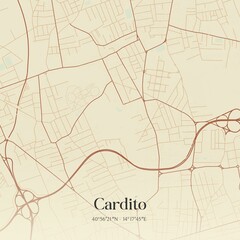 Vintage map of Cardito, Italy.