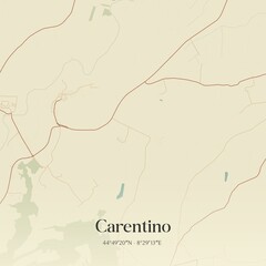 Vintage map of Carentino, Italy.