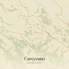 Fototapeta premium Vintage map of Carezzano, Italy.