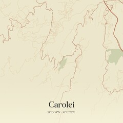Vintage map of Carolei, Italy.