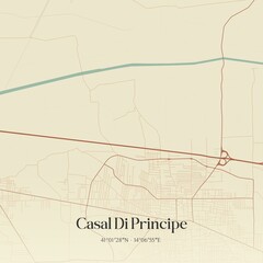 Vintage map of Casal Di Principe, Italy.