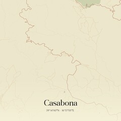 Vintage map of Casabona, Italy.