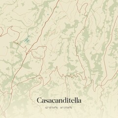 Vintage map of Casacanditella, Italy.