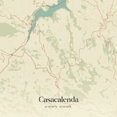 Vintage map of Casacalenda, Italy.