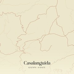 Vintage map of Casalanguida, Italy.