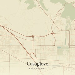 Vintage map of Casagiove, Italy.