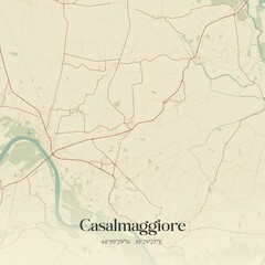 Vintage map of Casalmaggiore, Italy.