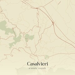 Obraz premium Vintage map of Casalvieri, Italy.