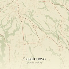 Fototapeta premium Vintage map of Casatenovo, Italy.