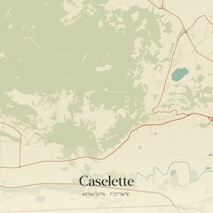 Vintage map of Caselette, Italy.