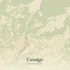 Obraz premium Vintage map of Casnigo, Italy.